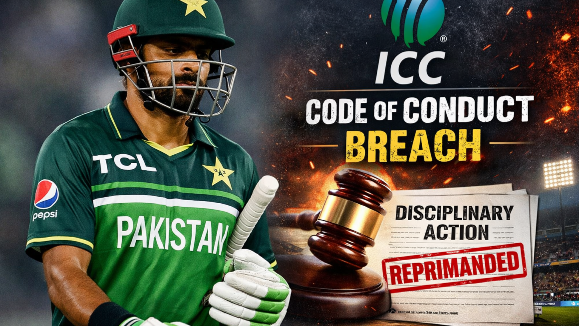 ICC Code of Conduct उल्लंघन पर पाकिस्तान बल्लेबाज़ को फटकार – जानिए पूरा मामला